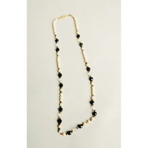 Pearls and Crystals Beaded long Necklace Classic Vintage Costume Jewelry Gift